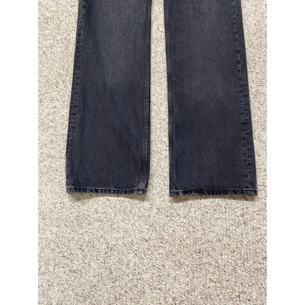 Zara High Rise Wide Straight Leg Jeans Washed Black Relaxed Fit Size 27 - Picture 5 of 9